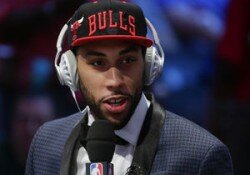The 14th pick in the NBA Draft. Denzel Valentine.